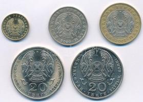 Kazahsztán 1993-2005. 2T-100T (5xklf) T:1-2
Kazakhstan 1993-2005. 2 Tenge - 100 Tenge (5xdiff) C:UN...