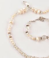 Mutatós gyöngy nyaklánc, karkötővel