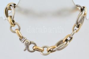 Aranyozott ezüst(Ag) nagy szemű karkötő, jelzett, h: 17,5 cm, nettó: 29,3 g