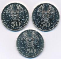 Kazahsztán 2000-2002. 50T Cu-Ni (3xklf) "Sabit Mukanov, 
Gabiden Mustafin, Gabit Musirepov&quo...