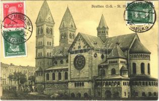 1928 Bytom, Beuthen; church. Kunstverlag E. Burgfels. TCV card (EK)