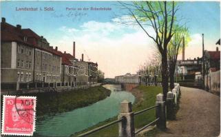 1928 Kamienna Góra, Landeshut in Schlesien; Partie an der Boberbrücke / bridge. TCV card (EK)