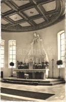 1916 Salesianisches Jugendhilfswerk 'Waldwinkel' Post Aschau bei Kraiburg am Inn / statue of Virgin Mary with Baby Jesus, altar, photo, 1916 Szűz Mária és Kis Jézus szobra.