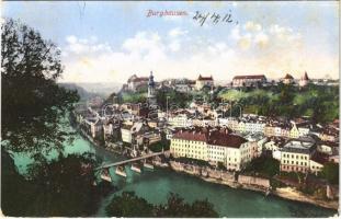 1912 Burghausen, general view, church, bridge (fl)