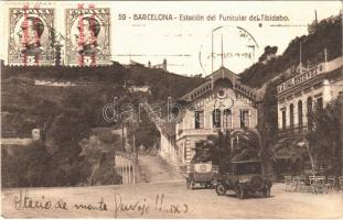 Barcelona, Estación del Funicular del Tibidabo / funicular railway, automobile. TCV card (EK)