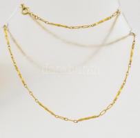 Aranyozott ezüst(Ag) nyaklánc, jelzett, h: 51 cm, nettó: