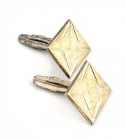 Aranyozott ezüst(Ag) mandzsettagombpár, jelzett, nettó: 14,4 g