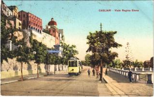 1929 Cagliari, Viale Regina Elena / street view, tram (fl)