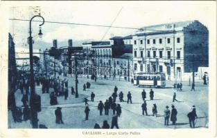 1929 Cagliari, Largo Carlo Felice / street view, tram (fl)