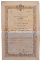 Budapest 1892. "A Magyar Korona országai 4%-al kamatozó járadékkölcsön" államadóssági kötv...