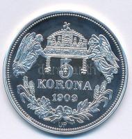 DN "Királyi koronák - III. Károly 5 korona 1909" Ag emlékérem tanúsítvánnyal (20g/0.999/38...