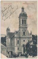 1908 Székelyudvarhely, Odorheiu Secuiesc; Unitárius templom / church (ázott / wet damage)