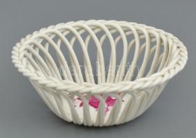 Herendi porelán tálka, 2 db: indiai kosár mintás porcelán tálka, kézzel festett, jelzett, hajszálrep...