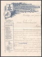 1915 Zsombolya, Zsombolyai Gőztéglagyár Rt. fejléces papírja, rajta üzleti témájú levéllel.