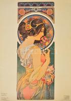 Alfons Mucha: Női alak, reprint nyomtatvány, 60×42 cm
