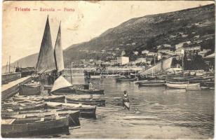 Trieste, Trieszt, Trst; Barcola, Porto / port, boats (EK)