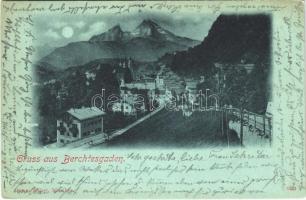 1901 Berchtesgaden, general view, church, mountains
