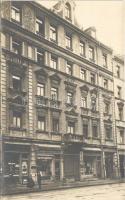 1912 München, Munich; street view, shops of Gottlieb Gschwentner, Karl Ballein. photo