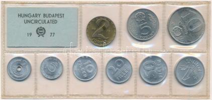 1977. 2f-10Ft (9xklf) érmés forgalmi sor fóliatokban T:1 patina Adamo FO10