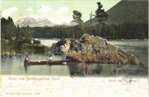 Berchtesgaden, Partie am Hintersee / lake, boat