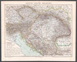 Osztrák-Magyar Monarchia térképe, rajzolta Homolka József, kiadja: Posner Károlya Lajos és Fia, hajtott, 24×30 cm