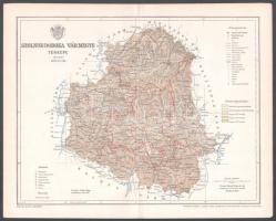 1897 Szolnok-Doboka vármegye térképe, rajzolta: Gönczy Pál, kiadja: Posner Károly Lajos, 30×24 cm