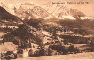 1919 Berchtesgaden, Partie bei der Kgl. Villa / general view, mountains