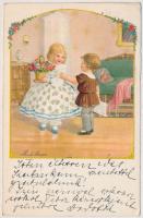 Gyerekek művészi képeslap. No. 2798. s: Pauli Ebner, Children art postcard. No. 2798. s: Pauli Ebner