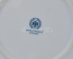 Hollóházi Jurcsák László által tervezett mintával díszített porcelán bonbonier, matricás, jelzett, h...