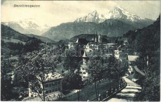1906 Berchtesgaden, church, mountains