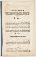 1859 Szabályrendeletek az állatok járványnyavajái alkalmával politikai hatóságok, orvosok, sebészek és állatgyógyászok, valamint helybeli elöljárók által követendő eljárásról, s az azok folytán teendő állatgyógy-rendőrségi intézkedésekről 48p. Folio