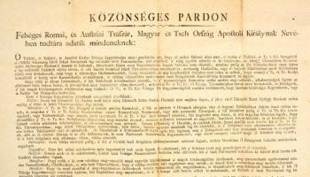 1805 Közönséges pardon. Amnesztiarendelet katonaszökevények részére Latour hadügyminiszter kiadása m...
