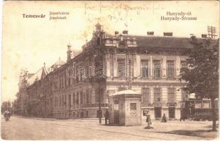 1907 Temesvár, Timisoara; Józsefváros, Hunyady út, villamos, Szuja Mátyás és Lenk üzlete / Iosefin, street, tram, shops (fa)
