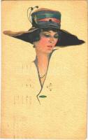 Lady art postcard. S. H. & Co. Ltd. Series No. 848/1. (EK)