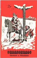 1931 Üdvözlet a Mikulástól! / Saint Nicholas, Christmas greeting card. C.H.W. VIII/2. 2502-34. (kis szakadás / small tear)