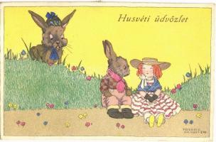 Húsvéti üdvözlet / Easter greeting art postcard. Meissner & Buch Künstler-Postkarten Serie 2614. s: Freddie Langeler (EK)