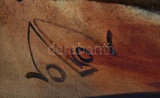 Mihail Volkov (1954-): Mester és tanítványa. Olaj, vászon, jelzett, fa keretben, 70×50 cm