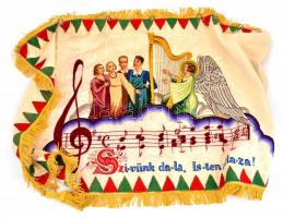 1928 Vakokat Gyámolító Országos Egyesület Homéros énekkara feliratos, címeres, hímzett selyem zászló...