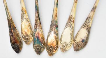 Fém evőeszközkészlet, jó állapotban, 4×6 db