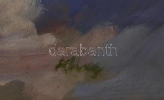 Kling György (1912-1991): Tél. Olaj, vászon, jelzett, sérült. Sérült fa keretben. 60×70 cm