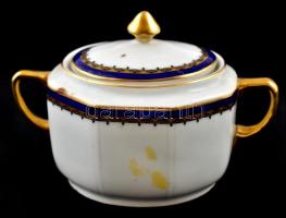 Régi, csehszlovák cukortartó. Matricás, jelzett, kopásokkal 17x10 cm