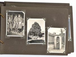 cca 1930-1940 Fotóalbum főként katonai témájú fotókkal, mellette lovas sporttal és vadászattal kapcs...