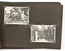 cca 1930-1940 Fotóalbum főként katonai témájú fotókkal, mellette lovas sporttal és vadászattal kapcs...