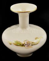 Zsolnay virág mintás vázácska. Kézzel festett, jelzett, hibátlan. m: 9 cm
