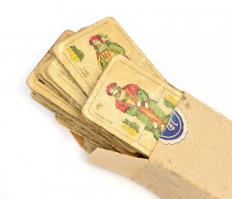 2 pakli magyar kártya bőr tokban és papír dobozban