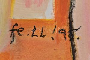 fe. LL '98 jelzéssel: A három grácia. Olaj, papír, 50x70 cm