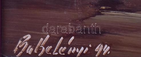 Bubelényi László (1953-): Ceglédi tanya. Olaj, farost, jelzett, fa keretben, 30×40 cm