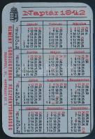 1942 Remény Sorsjegybank Részvénytársaság Budapest VI. Andrássy út fém kártyanaptár