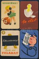 1956-1959 4 db kártyanaptár (OTP, LOTTÓ, stb.)