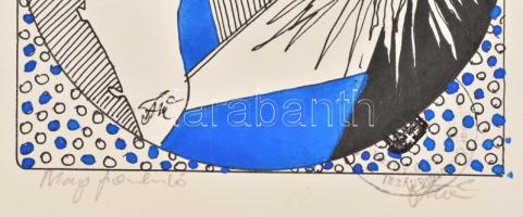 Szász jelzéssel: Nap. Vegyes technika, papír. 12×12 cm